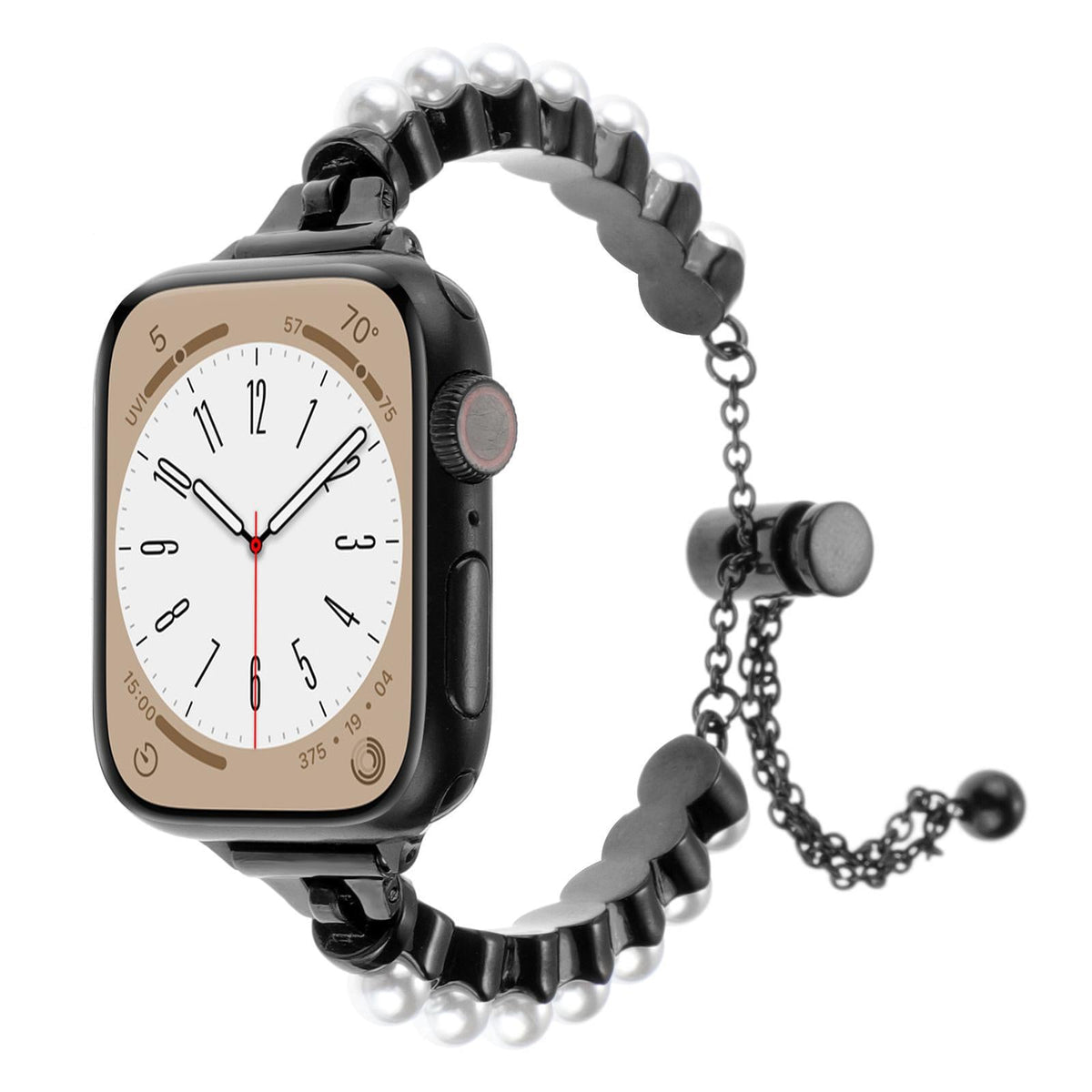 iBandGear Pearl-Look Metal Bracelet Band for Apple Watch - Black