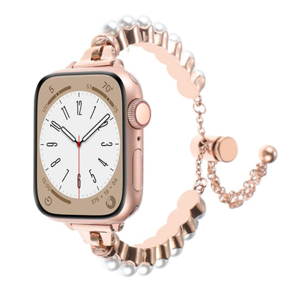 iBandGear Pearl-Look Metal Bracelet Band for Apple Watch - Rose Gold