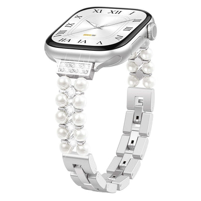 iBandGear Pearl Rhinestone Link Band for Apple Watch – Elegant Jewelry Bracelet - Starlight