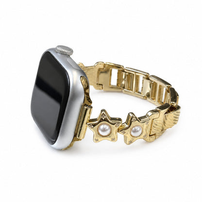 iBandGear Pearl Star Link Bracelet Band for Apple Watch - Gold