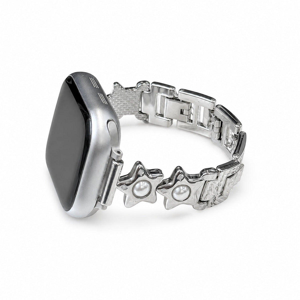 iBandGear Pearl Star Link Bracelet Band for Apple Watch - Silver