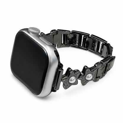 iBandGear Pearl Star Link Bracelet Band for Apple Watch - Black