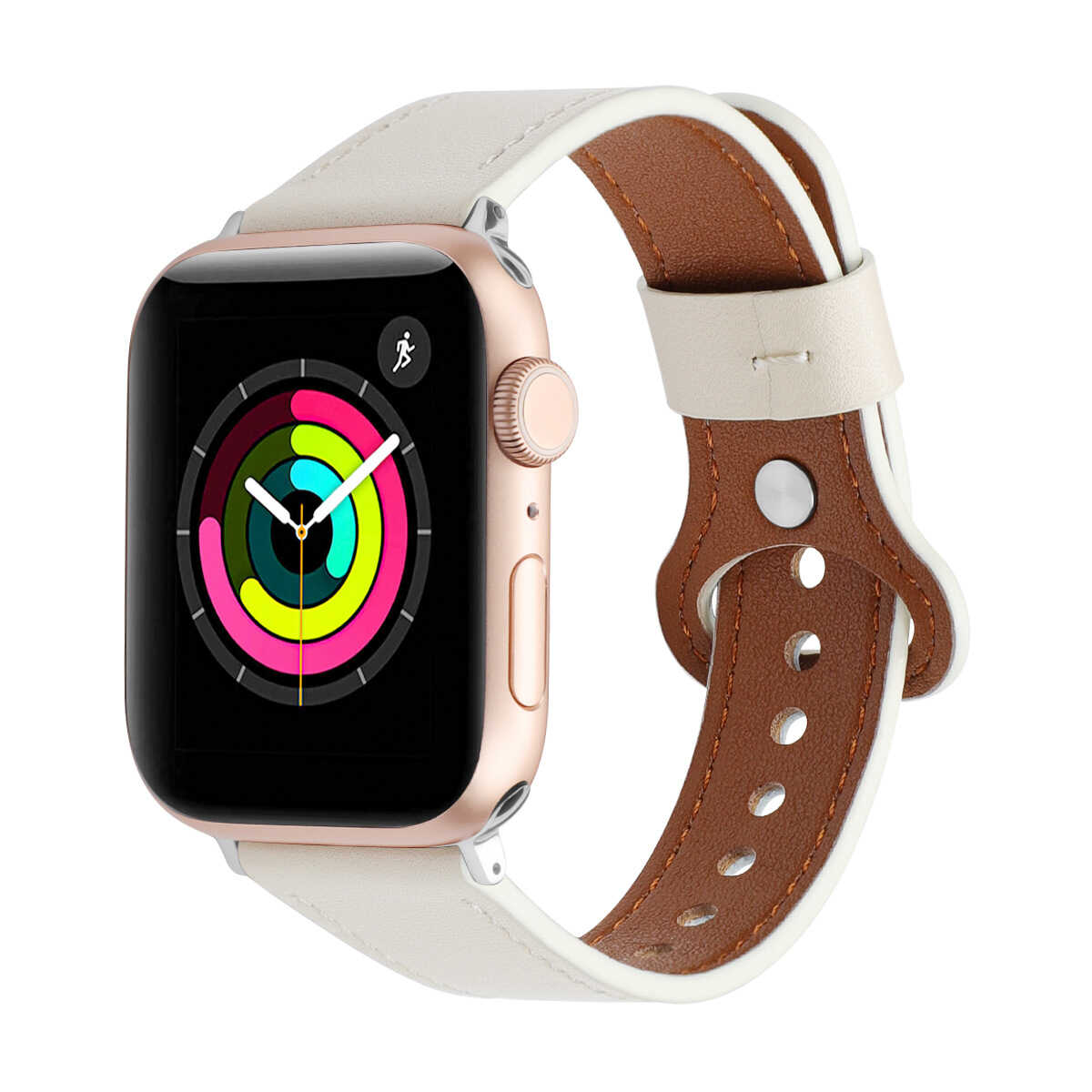 iBandGear Perforated Leather Band for Apple Watch - Off-White