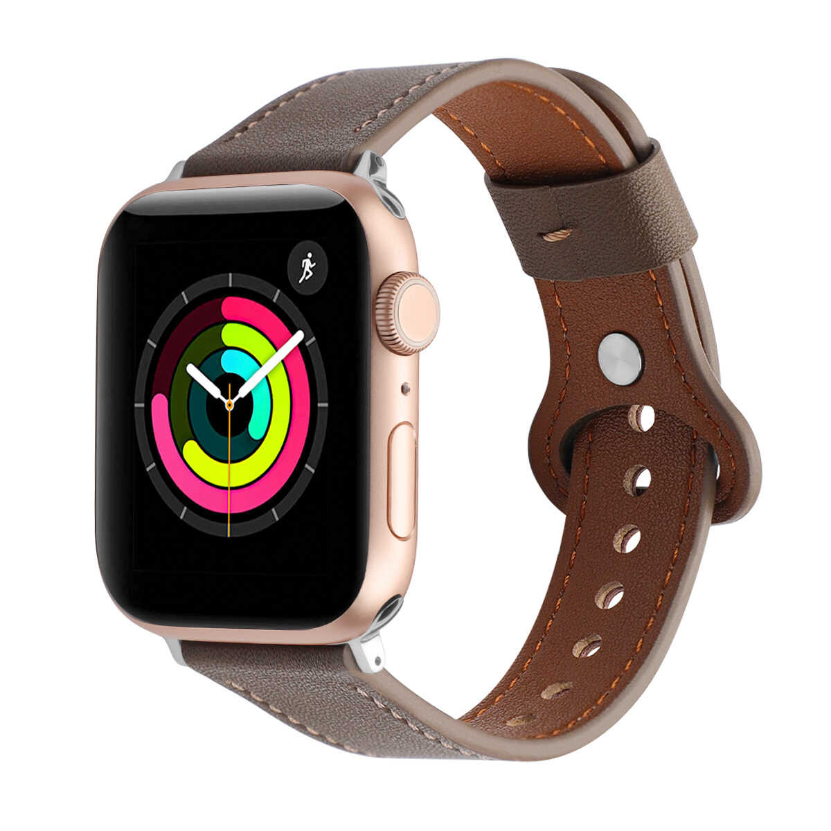 iBandGear Perforated Leather Band for Apple Watch - Dark Brown