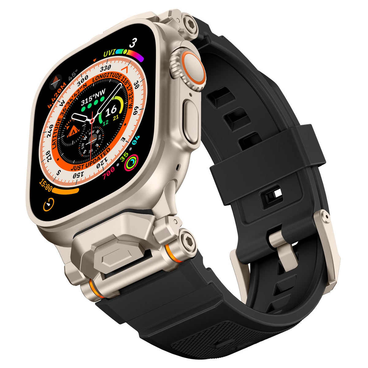 iBandGear Pioneer Pro Liquid Silicone Adventure Band for Apple Watch - Titanium-Black