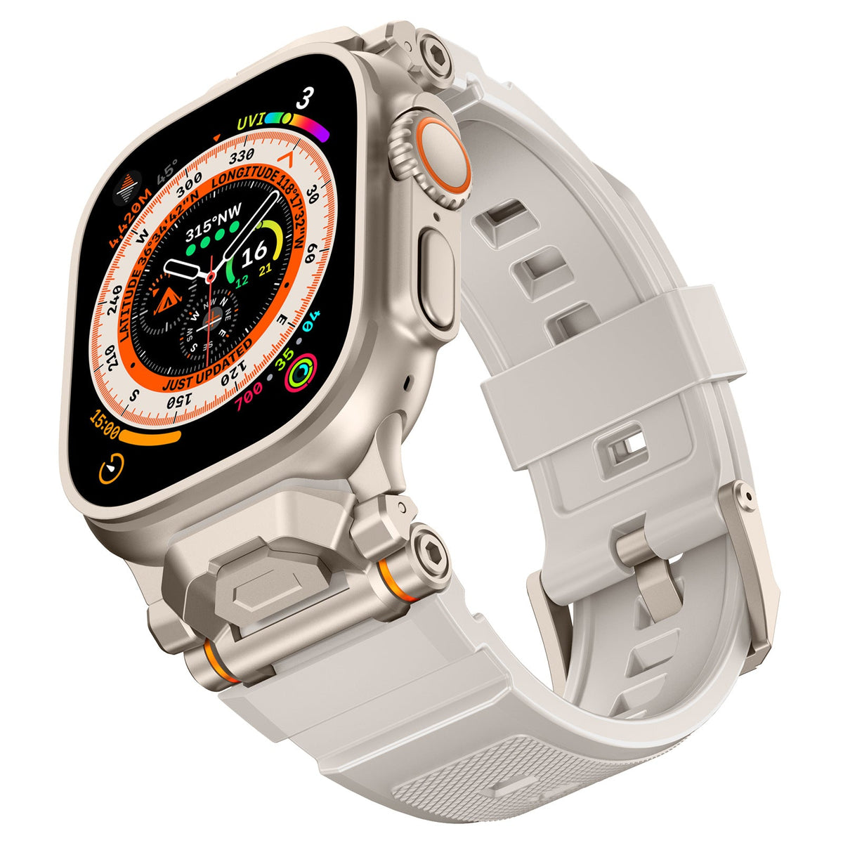 iBandGear Pioneer Pro Liquid Silicone Adventure Band for Apple Watch - Titanium-Starlight