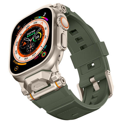 iBandGear Pioneer Pro Liquid Silicone Adventure Band for Apple Watch - Titanium-Green