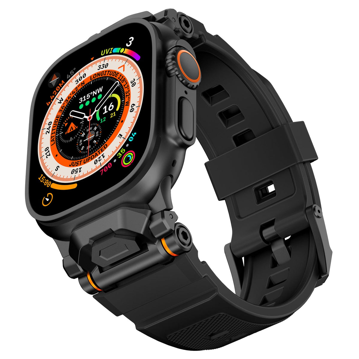 iBandGear Pioneer Pro Liquid Silicone Adventure Band for Apple Watch - Black-Black