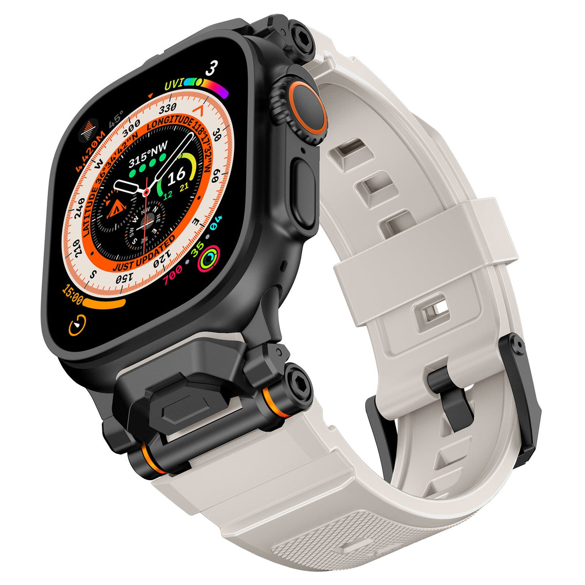 iBandGear Pioneer Pro Liquid Silicone Adventure Band for Apple Watch - Black-Starlight