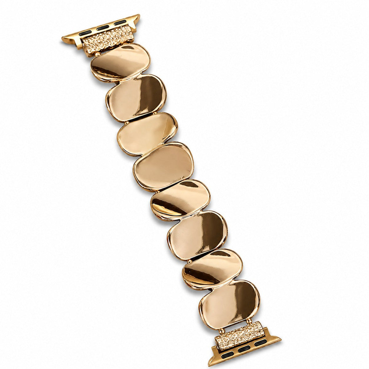 iBandGear Polished Metal Pebble Stretch Bracelet Band for Apple Watch - Gold