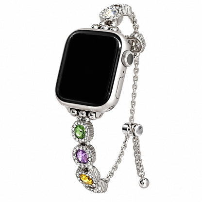 iBandGear Gemstone Halo Bracelet Band for Apple Watch - Silver