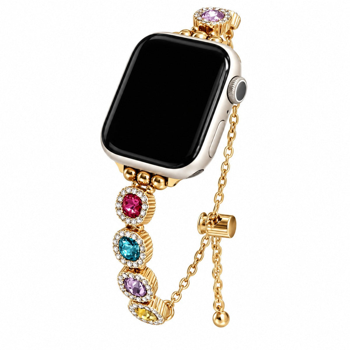 iBandGear Gemstone Halo Bracelet Band for Apple Watch - Gold