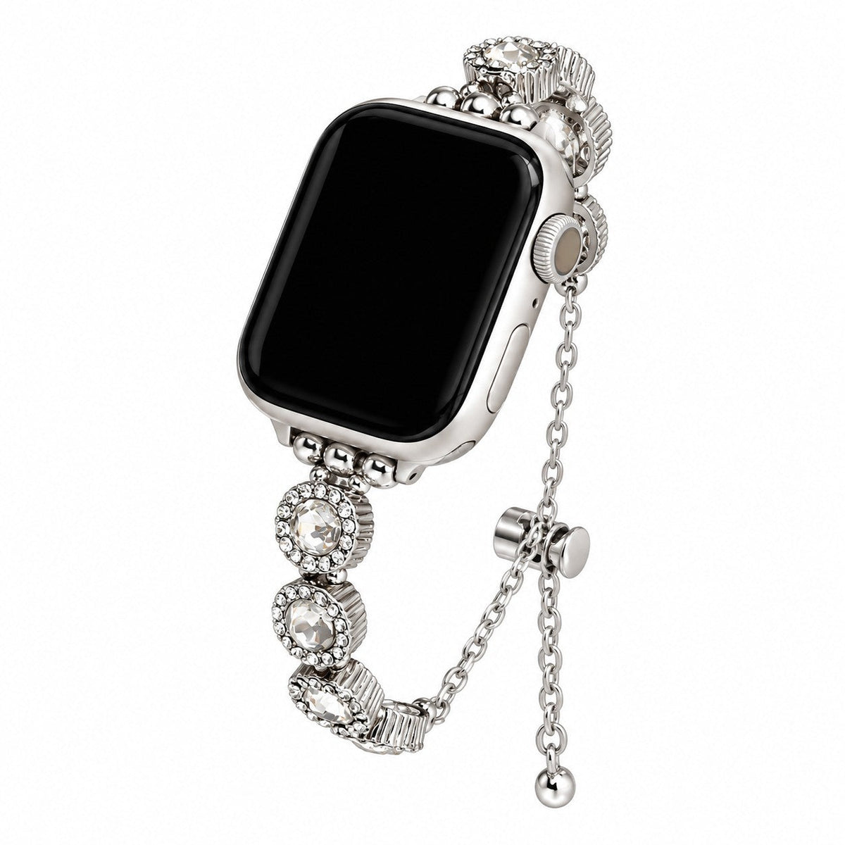 iBandGear Gemstone Halo Bracelet Band for Apple Watch - Silver-White