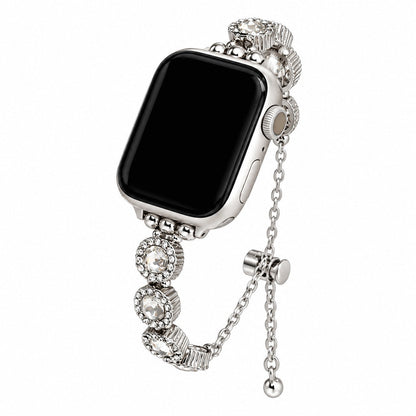 iBandGear Gemstone Halo Bracelet Band for Apple Watch - Silver-White