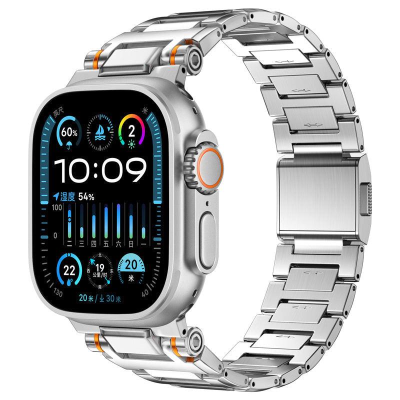 iBandGear Precision Magnetic Steel Band for Apple Watch – Mechanical Style Design - Silver