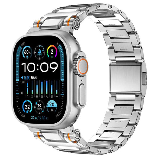 iBandGear Precision Magnetic Steel Band for Apple Watch – Mechanical Style Design - Silver