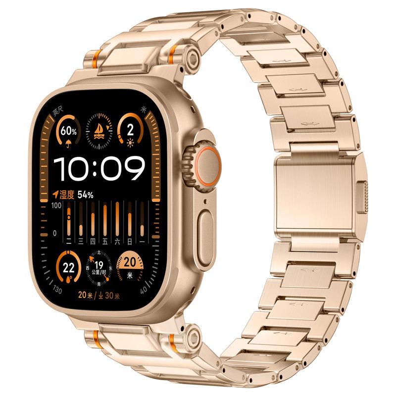 iBandGear Precision Magnetic Steel Band for Apple Watch – Mechanical Style Design - Gold