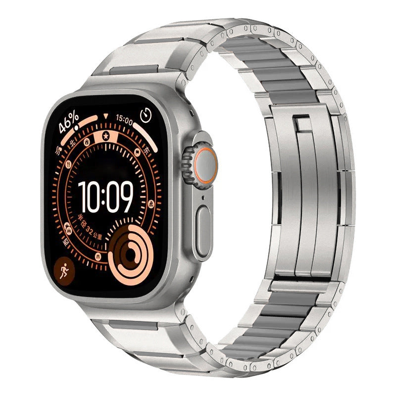 iBandGear Premium Rubber Steel Band for Apple Watch - Titanium - Gray