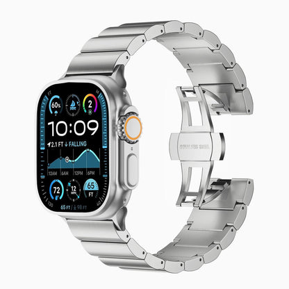 iBandGear Pure Titanium Bamboo-Link Band for Apple Watch - Silver