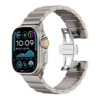 iBandGear Pure Titanium Bamboo-Link Band for Apple Watch - Titanium