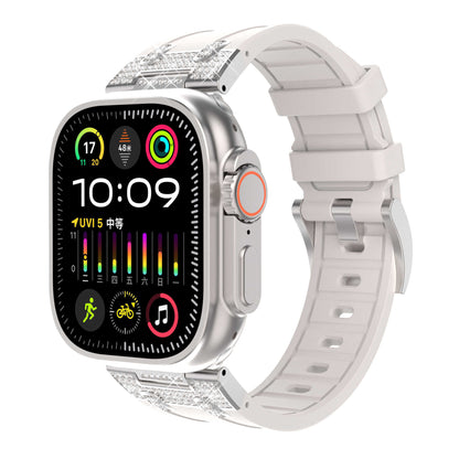 iBandGear Rhinestone Armor Silicone Band for Apple Watch Sport Strap - Starlight
