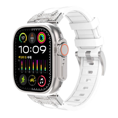 iBandGear Rhinestone Armor Silicone Band for Apple Watch Sport Strap - White