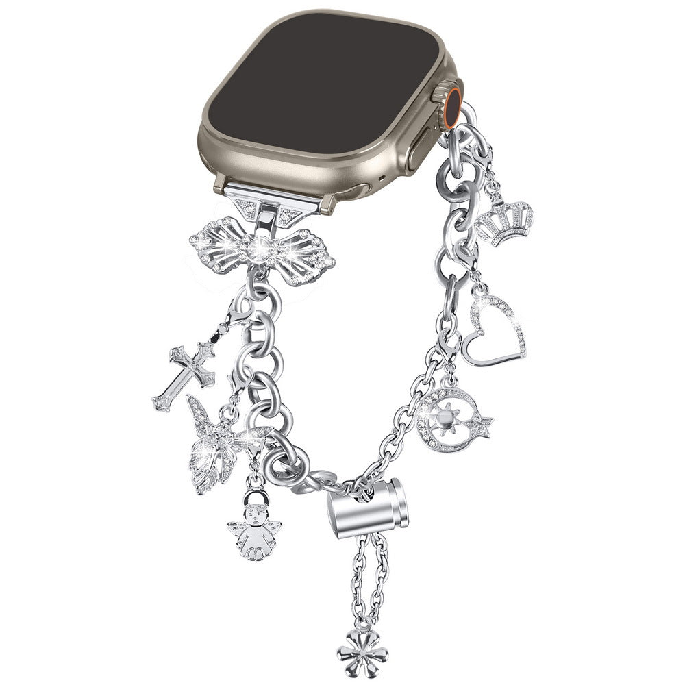 iBandGear Rhinestone Charm Chain Band for Apple Watch - Silver