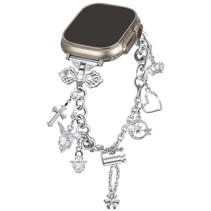 iBandGear Rhinestone Charm Chain Band for Apple Watch - Silver
