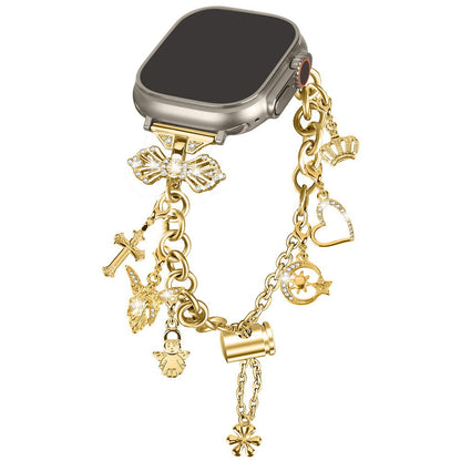 iBandGear Rhinestone Charm Chain Band for Apple Watch - Gold