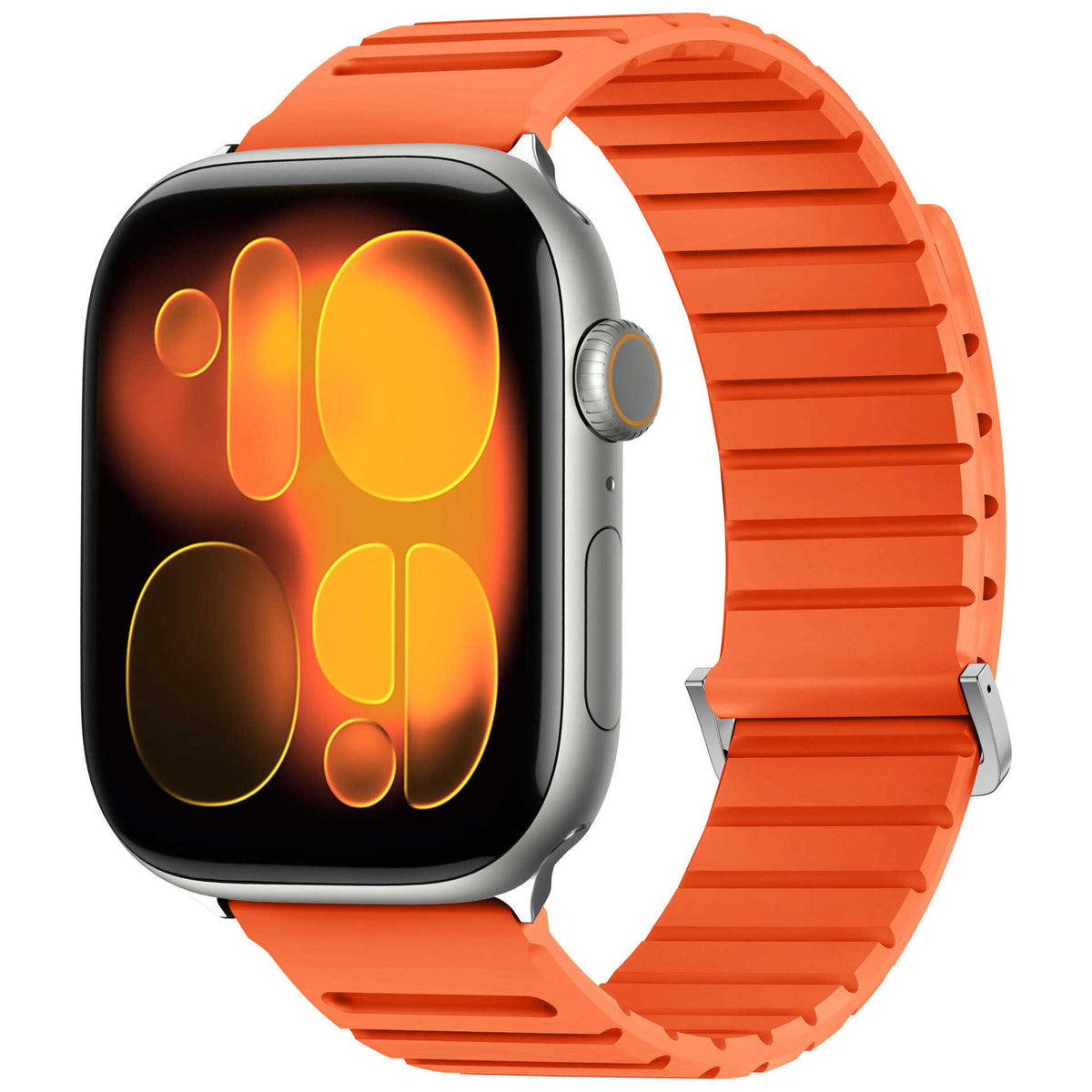 iBandGear Ribbed Magnetic Silicone Band for Apple Watch - Orange
