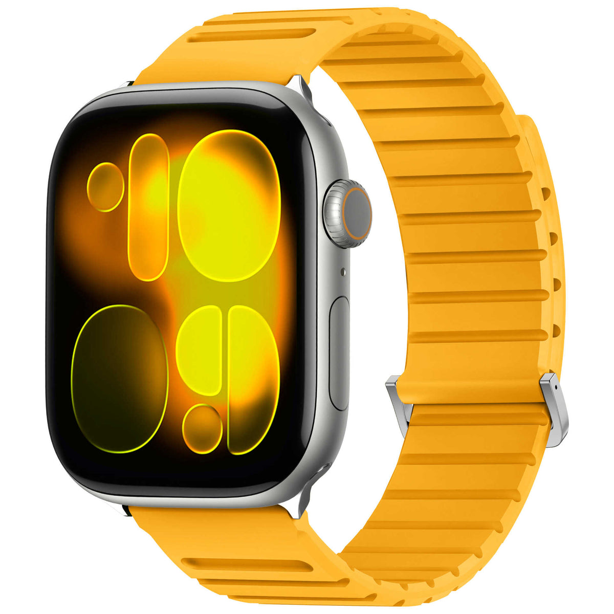 iBandGear Ribbed Magnetic Silicone Band for Apple Watch - Yellow