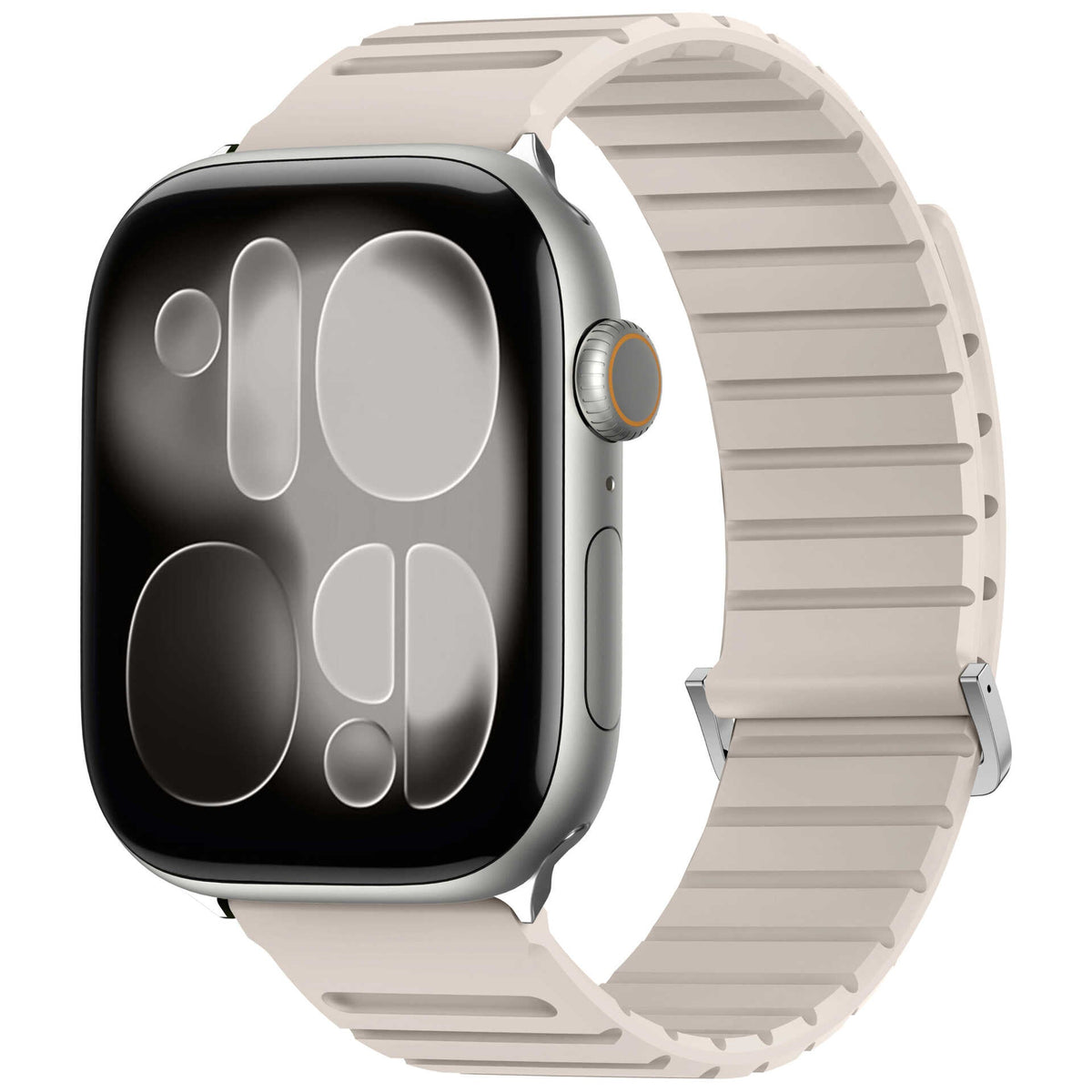 iBandGear Ribbed Magnetic Silicone Band for Apple Watch - Starlight
