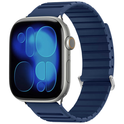 iBandGear Ribbed Magnetic Silicone Band for Apple Watch - Blue