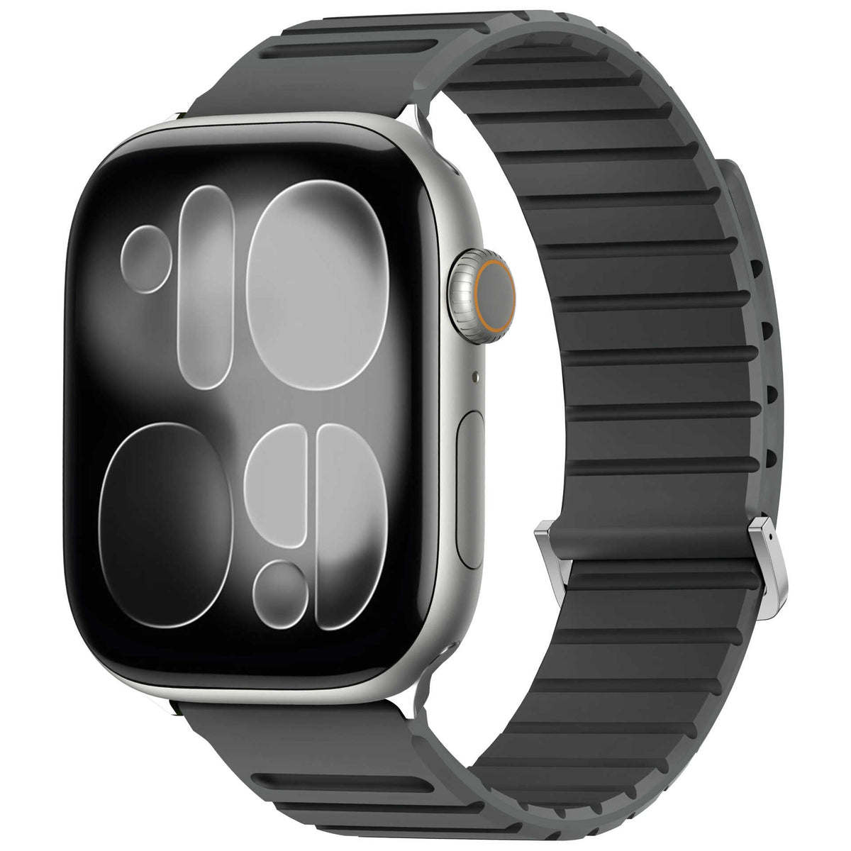 iBandGear Ribbed Magnetic Silicone Band for Apple Watch - Gray