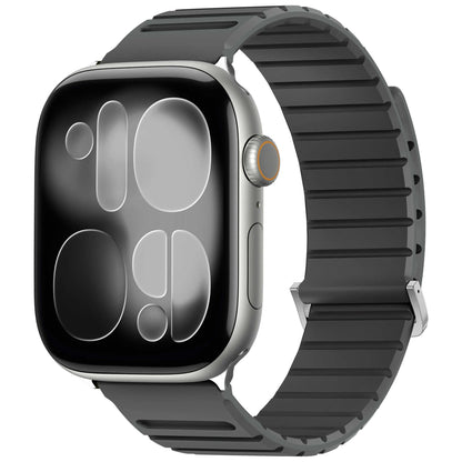 iBandGear Ribbed Magnetic Silicone Band for Apple Watch - Gray
