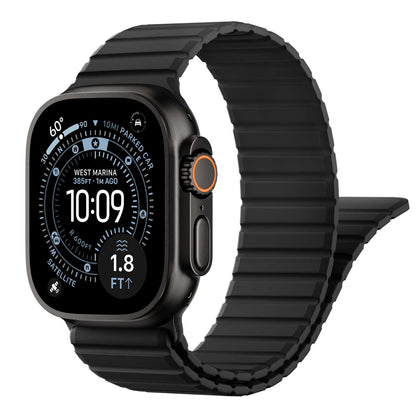 iBandGear RidgeFlex Silicone Sport Band for Apple Watch - Black