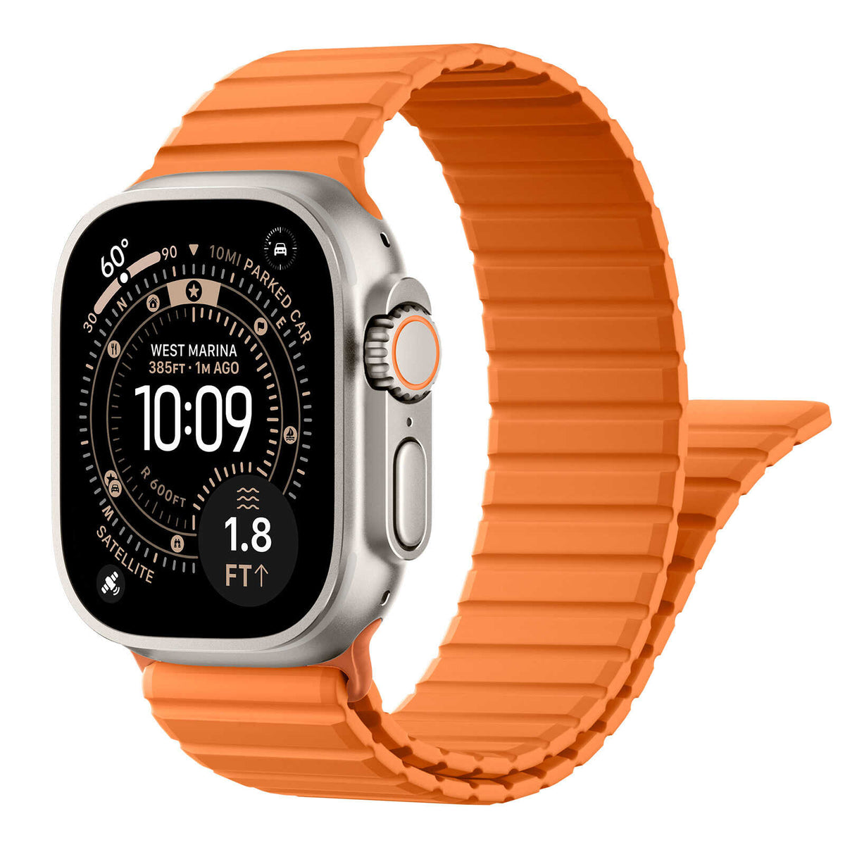 iBandGear RidgeFlex Silicone Sport Band for Apple Watch - Orange