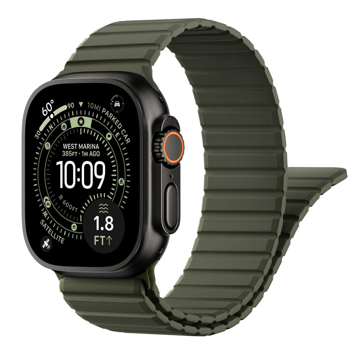 iBandGear RidgeFlex Silicone Sport Band for Apple Watch - Green