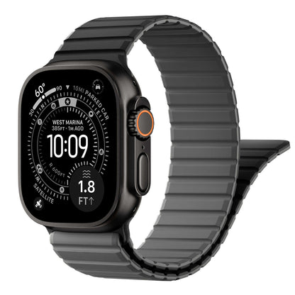 iBandGear RidgeFlex Silicone Sport Band for Apple Watch - Black-Gray