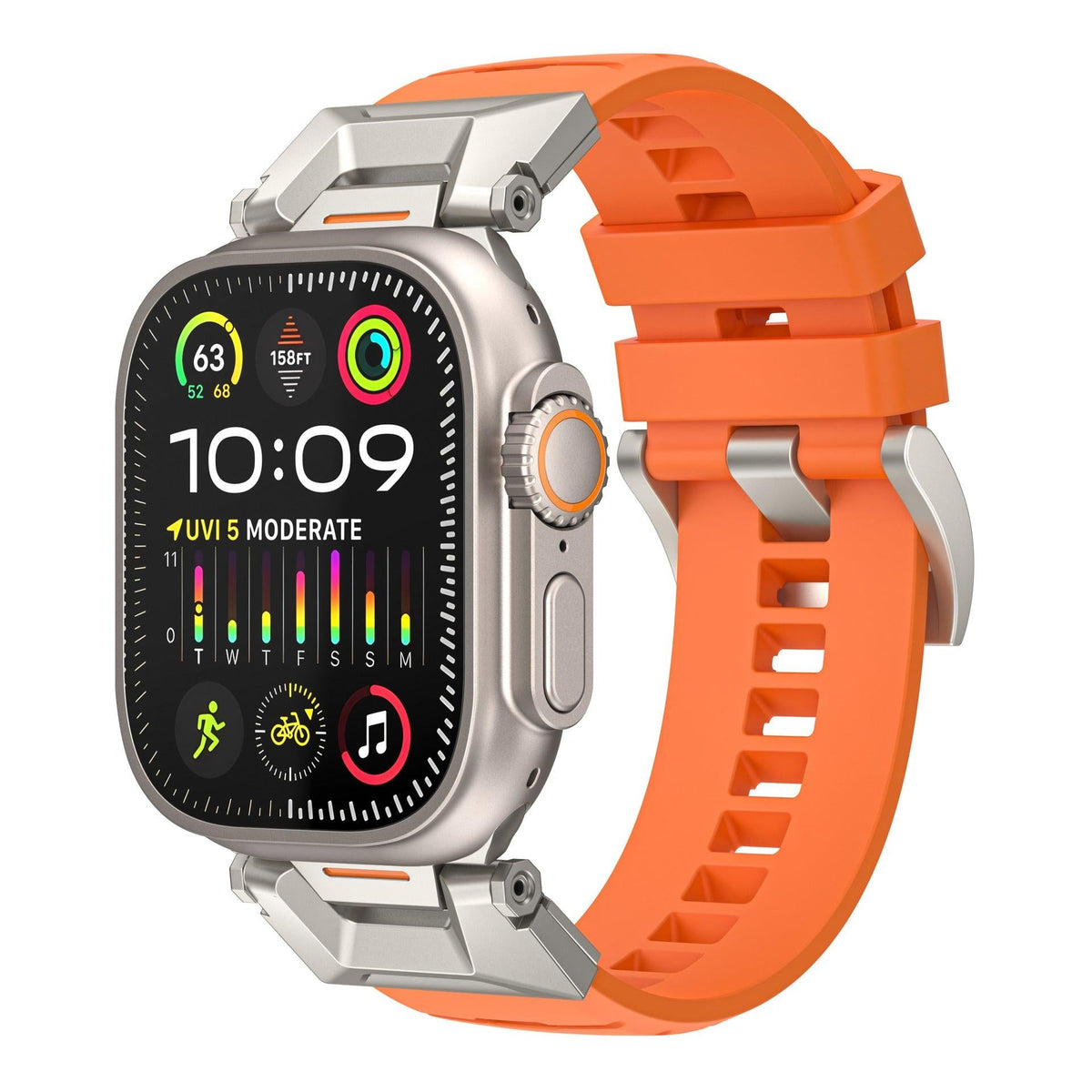 iBandGear Rugged Fluoroelastomer Band for Apple Watch - Orange