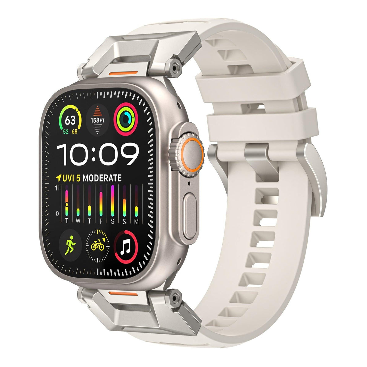 iBandGear Rugged Fluoroelastomer Band for Apple Watch - Starlight