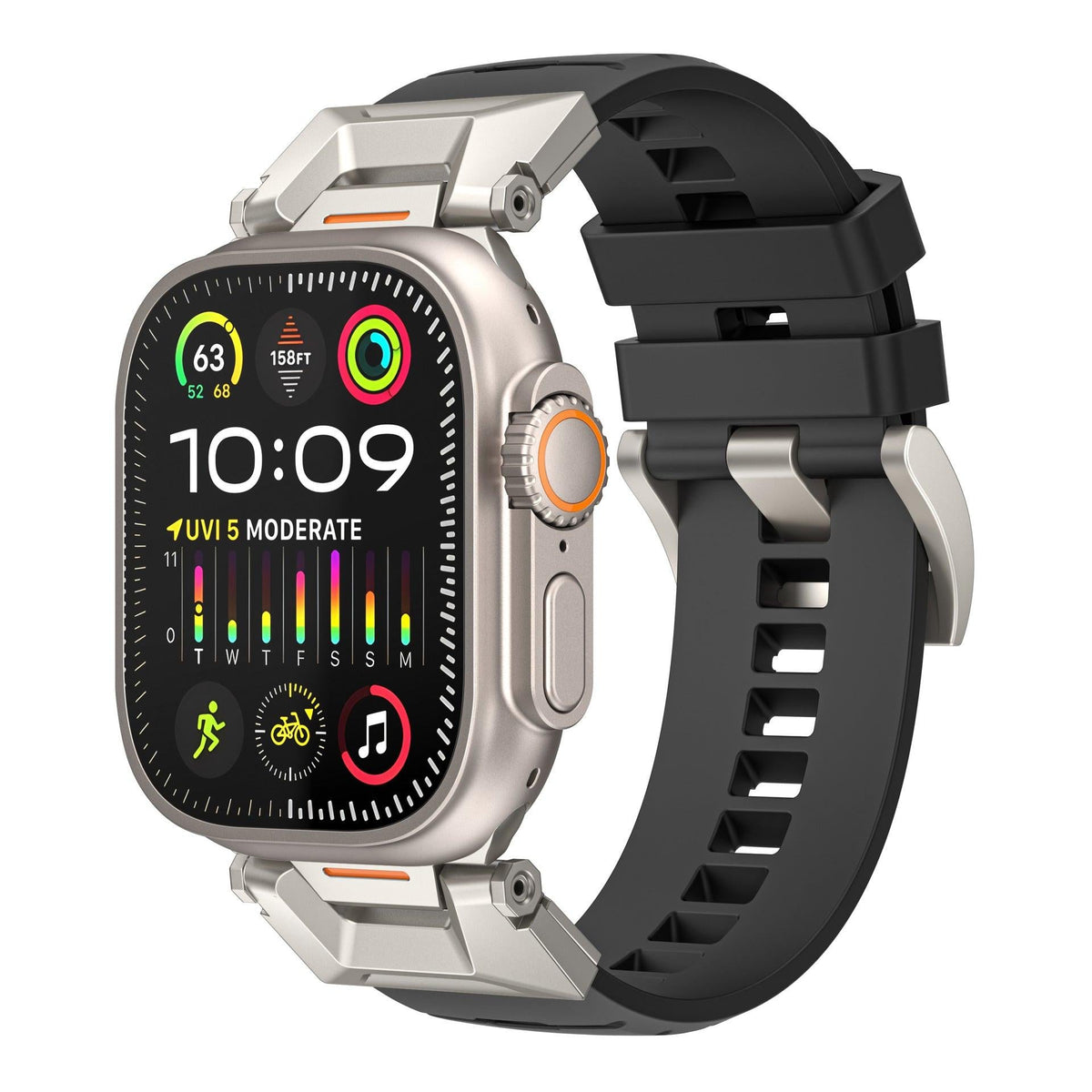 iBandGear Rugged Fluoroelastomer Band for Apple Watch - Black