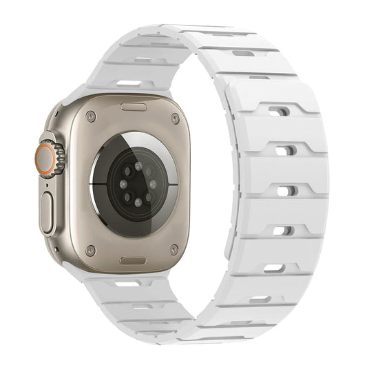 iBandGear Rugged Magnetic Silicone Band for Apple Watch - White