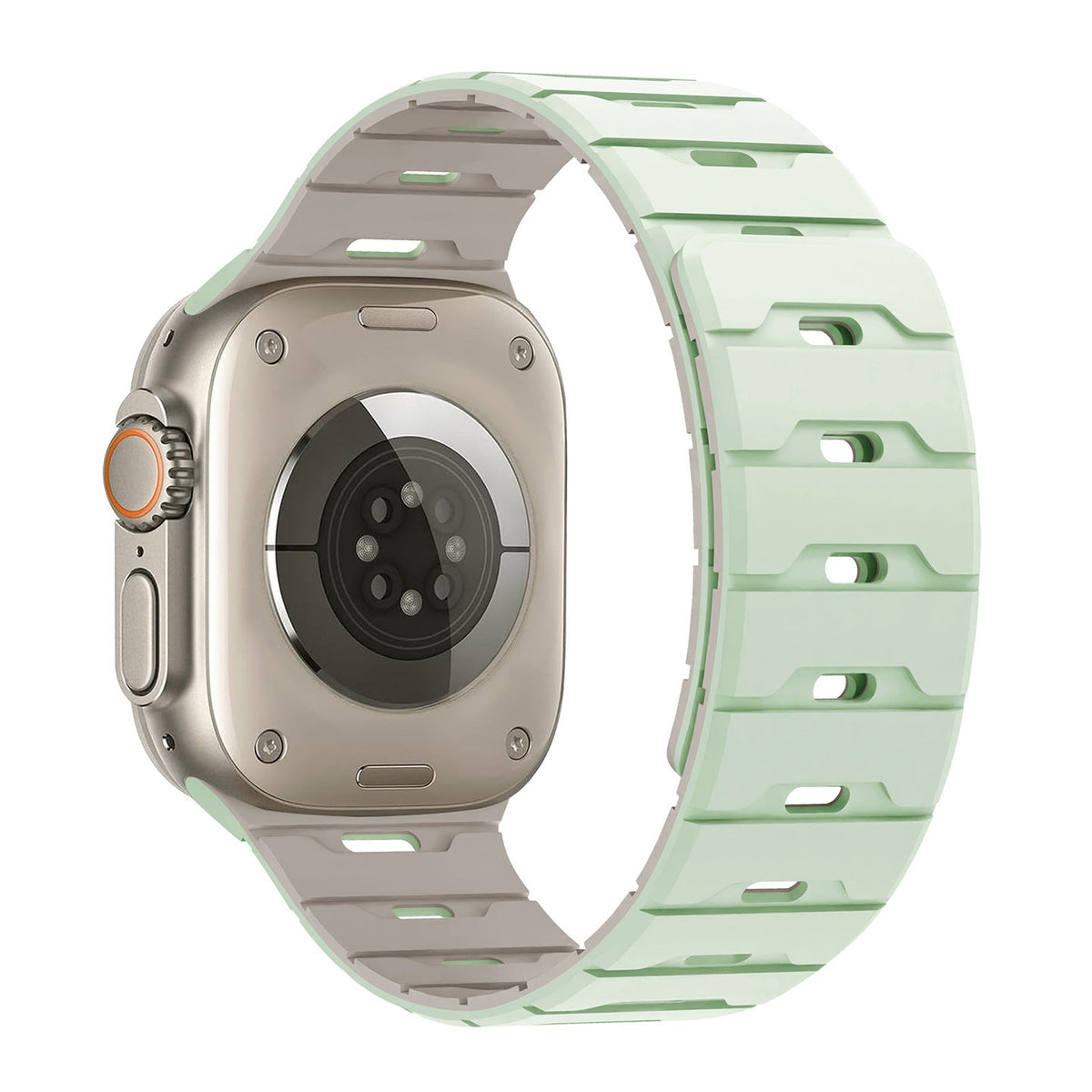 iBandGear Rugged Magnetic Silicone Band for Apple Watch - Light Mint-Starlight