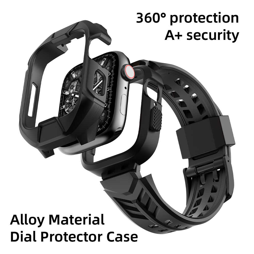 iBandGear Rugged Silicone Band for Apple Watch with Armor Case - detail 4