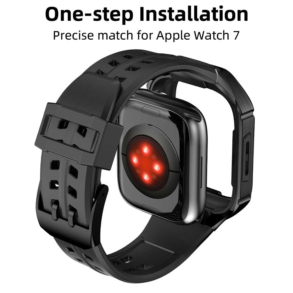 iBandGear Rugged Silicone Band for Apple Watch with Armor Case - detail 5