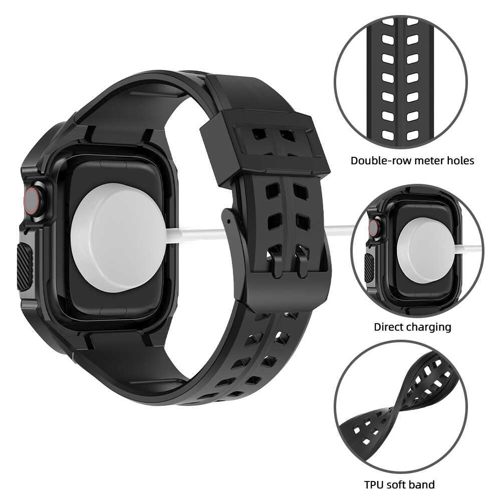 iBandGear Rugged Silicone Band for Apple Watch with Armor Case - detail 6