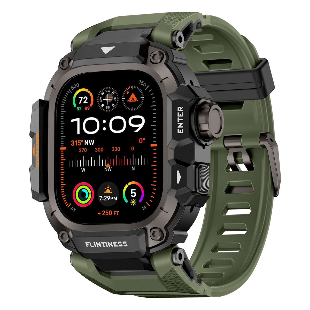 iBandGear Rugged TPU Metal Band for Apple Watch - Green