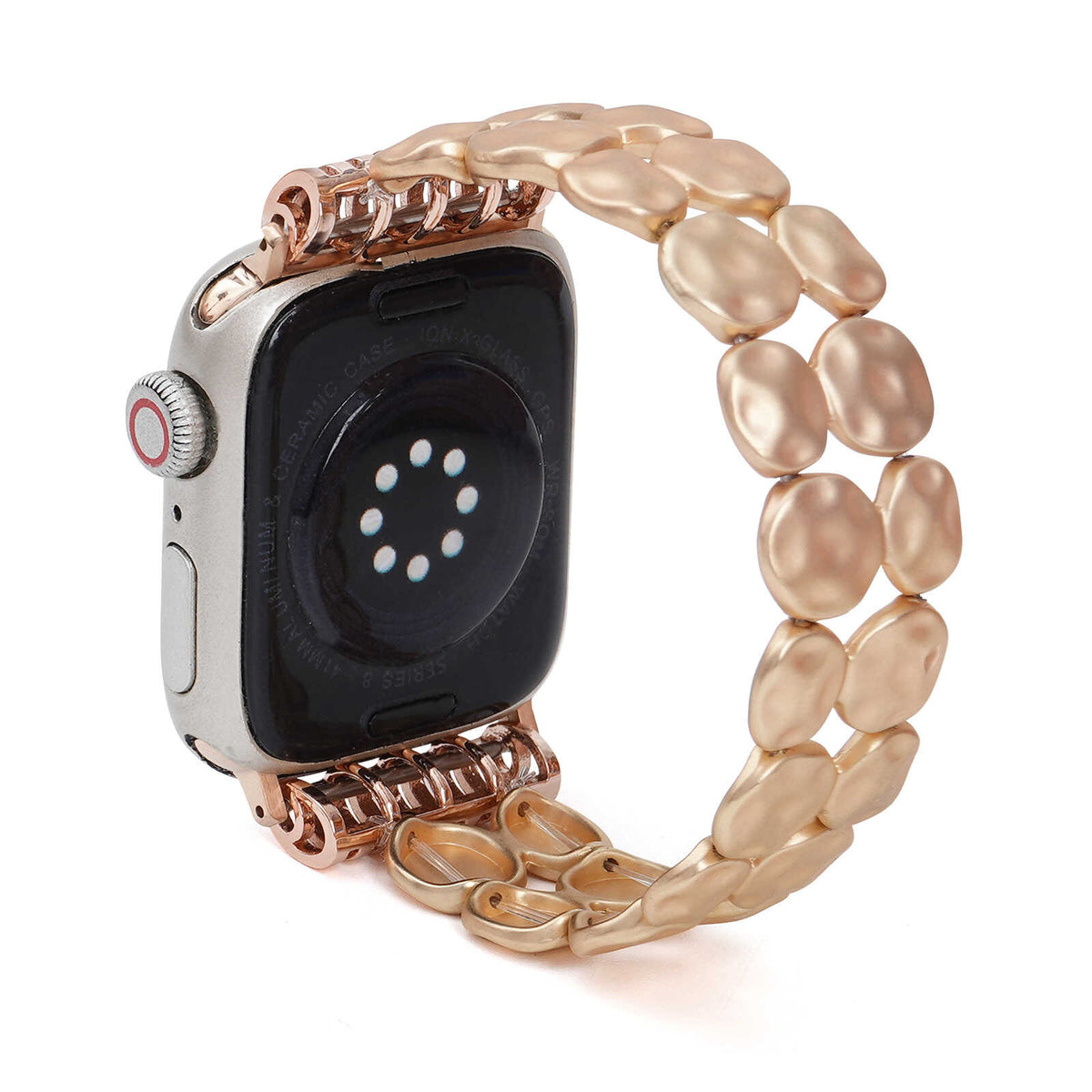iBandGear Sculpted Metal Link Bracelet Band for Apple Watch - Gold