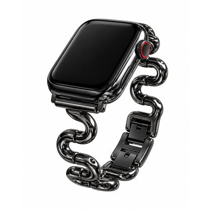 iBandGear Sculpted S-Curve Metal Band for Apple Watch - Black